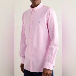 Ralph Lauren Striped Poplin Oxford Shirt | Pink | Size XLarge